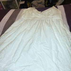 SPAGHETTI STRAPPED EYELET SUMMER DRESS